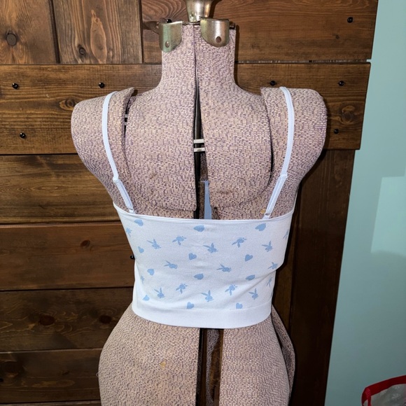 PLAYBOY Blue and White Graphic Tee - Picture 3 of 4